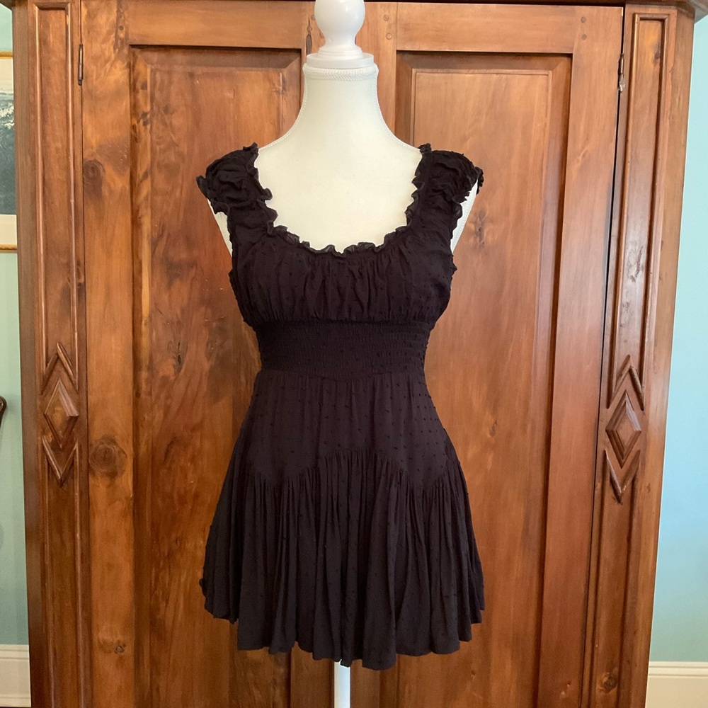 Chic Black Ruffled Romper